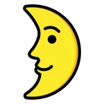 First Quarter Moon Face SVG Icon